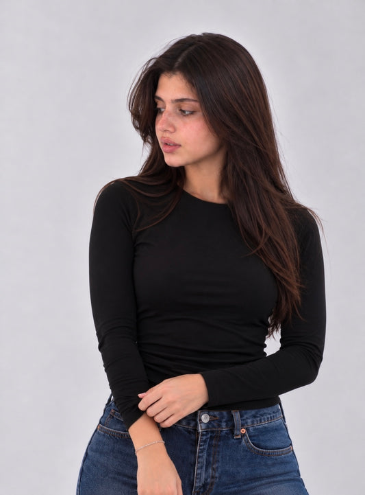 Long-Sleeve basic in black