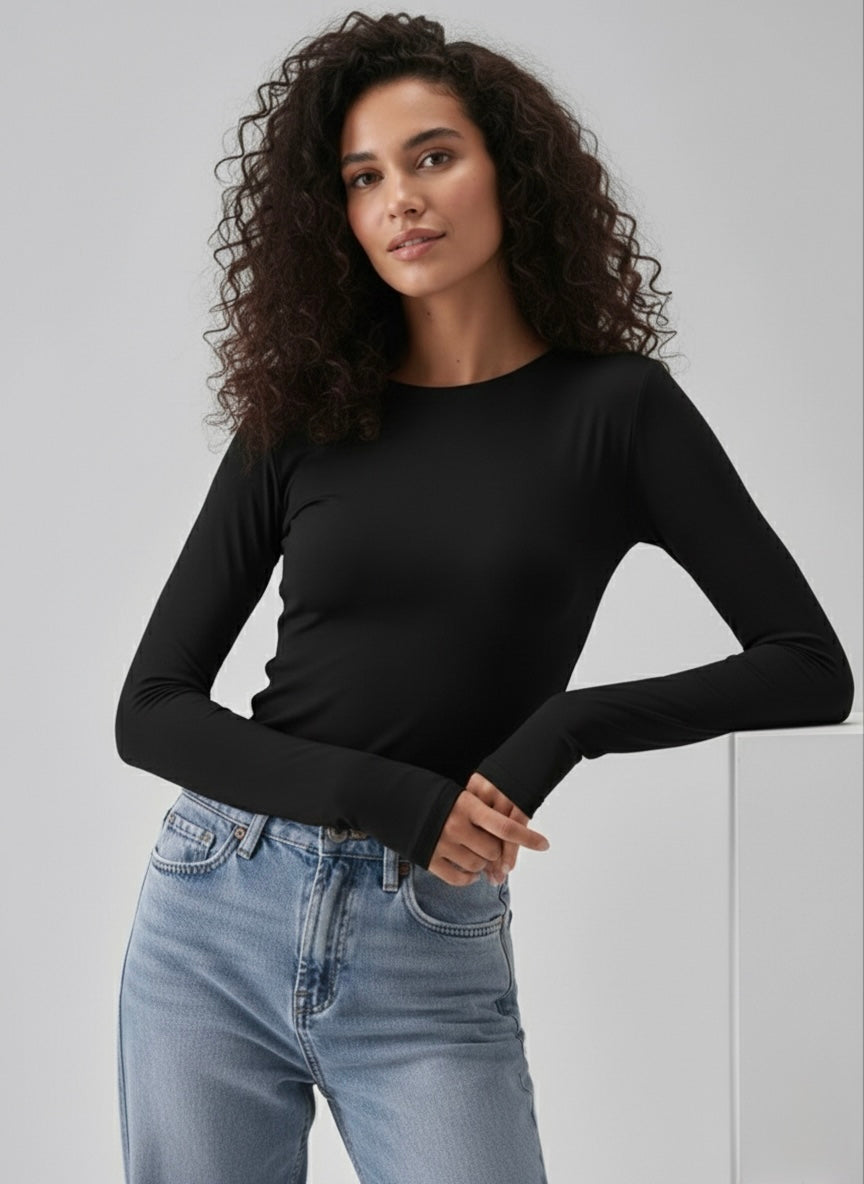 Long-Sleeve basic in black