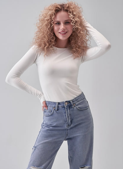 Long-Sleeve basic in white